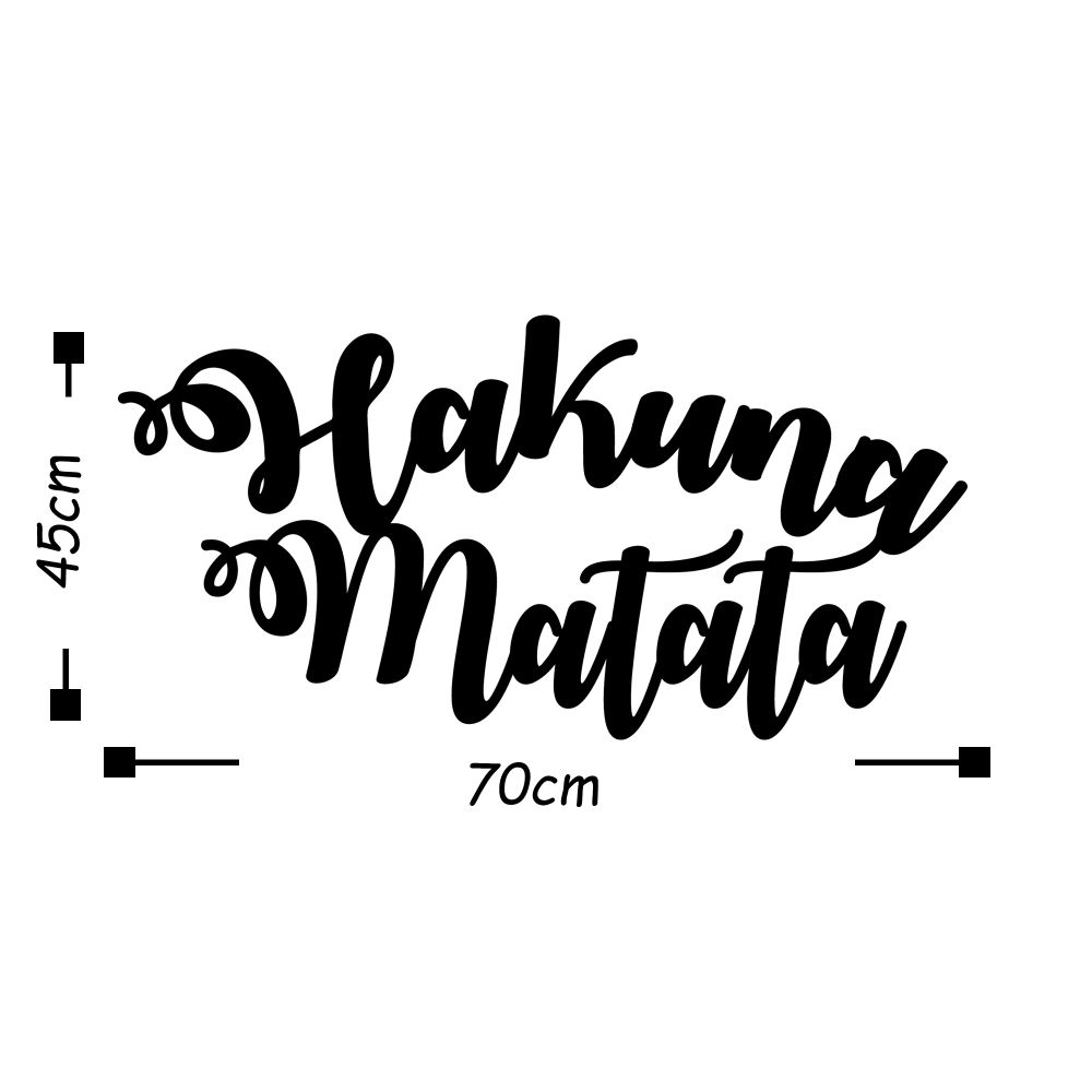Hakuna Matata Crni Dekorativni Metalni Zidni Ukras slika 3