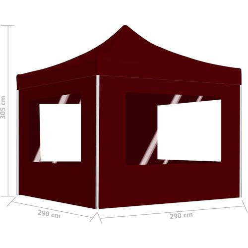 Profesionalni sklopivi šator za zabave 3 x 3 m crvena boja vina slika 31