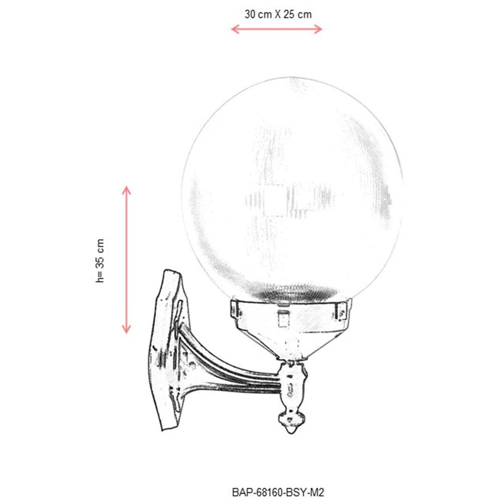 BAP-68160-BSY-M2 Crna Spoljna Zidna Lampa slika 3