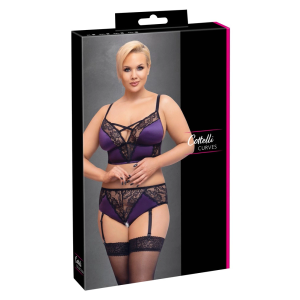 Cottelli CURVES BH Set ljubičasta/crna4XL