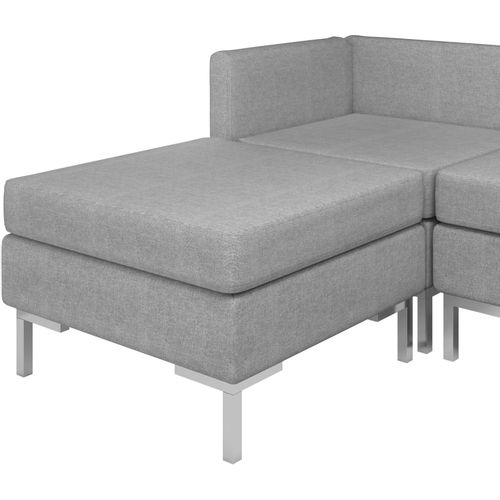 9-dijelni set sofa od tkanine svjetlosivi slika 6