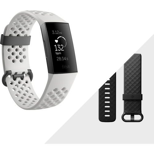 Fitbit FB410GMWT-EU Charge 3 Special Edition Graphite/White Silicone slika 1