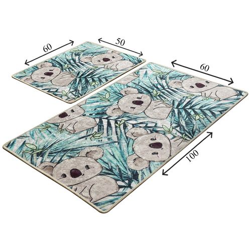 Koala - Green Multicolor Bathmat Set (2 Pieces) slika 3