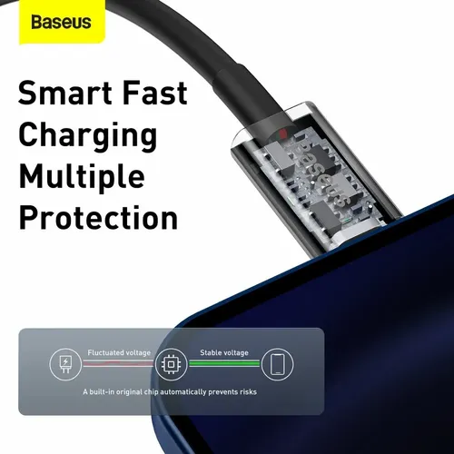 BASEUS Type C kabel za Apple Lightning 8-pinski PD20W Superior Series Fast Charging CATLYS-C01 2 metra crni slika 6