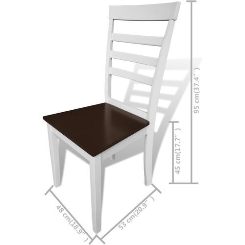 7-dijelni blagovaonski set s produžetkom za stol smeđe-bijeli slika 38