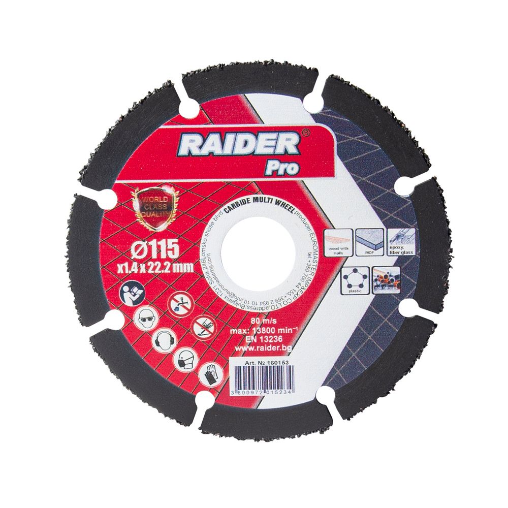 RAIDER Carbide Multi Wheel rezna ploča, 115x22,2 mm slika 1