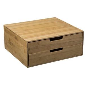 Five kutija za kapsule espresso kafe, 34 x 31 x 14,5 cm, MDF/bambus, bež
