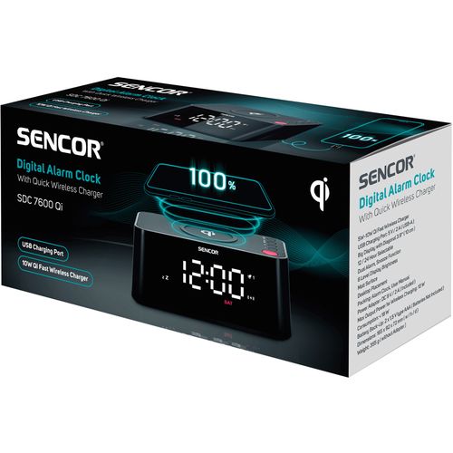 Sencor digitalna budilica s brzim bežičnim punjačem SDC 7600QI slika 9