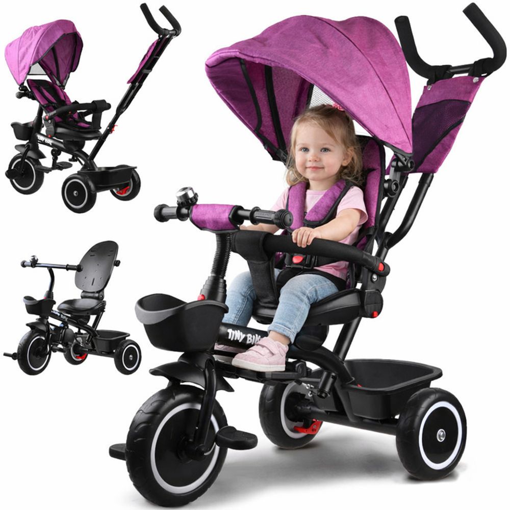 Tricikl Tiny bike 3 u 1 - Roza slika 1