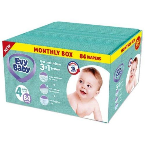 Evy Baby Pelene Box 4 Maxi 7-18kg, 84kom 3u1 slika 1