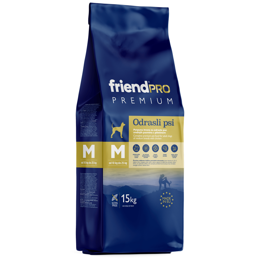 Friend PRO Premium suha hrana za odrasle pse srednjih pasmina Piletina 15kg slika 1
