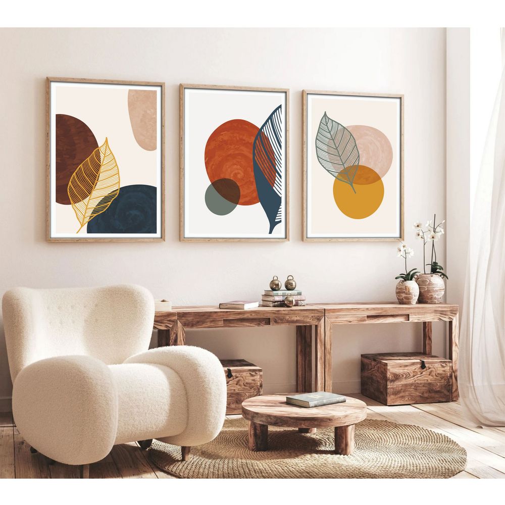 Dekorativno slika u okviru Huhu209, 50 x 35 cm, višebojno (set od 3 komada) slika 3