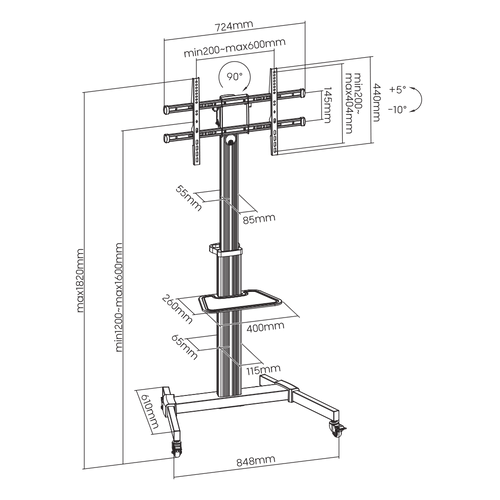 Sbox Podni mobilni stalak FS-444 slika 8