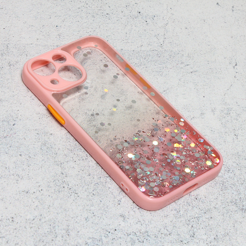 Maska Frame Glitter za iPhone 13 Mini 5.4 roze slika 1