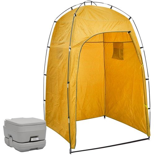 Prijenosni toalet za kampiranje sa šatorom 10 + 10 L slika 10