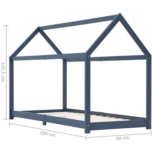 Okvir za dječji krevet od masivne borovine sivi 90 x 200 cm slika 14