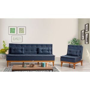 Fuoco-TKM06-1048 Dark Blue Sofa-Bed Set