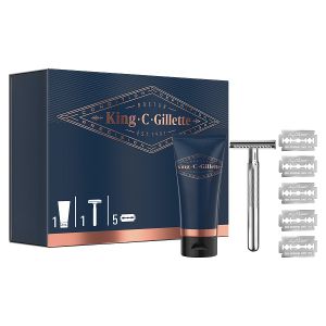 Gillette King C Brijač Double Edge + 5 britvica + Gel za Brijanje 150ml