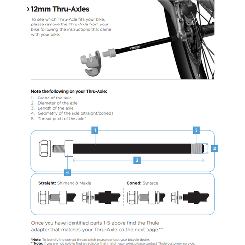 Thule Thru Axle Syntace 160-172mm (M12 x 1.0) dodatan adapter za Syntace stražnju osovinu od 12 mm slika 2