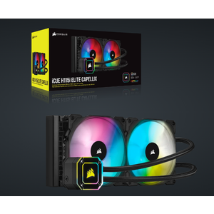 Kuler za PC CORSAIR iCUE H115i ELITE 140mm x 25mm AF RGB ELITE crna