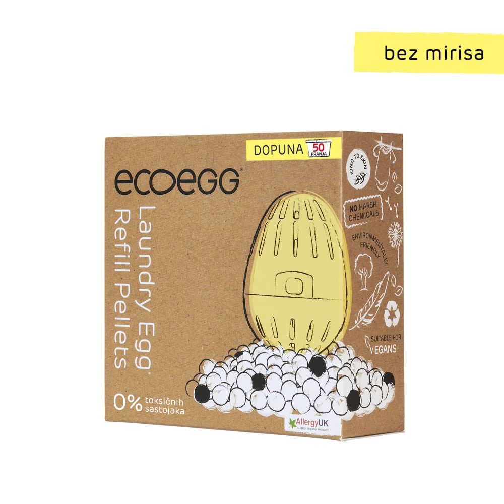 EcoEgg 2U1 Dopuna za eko jaje, eko deterdžent i omekšivač za veš, 50 pranja - Bez mirisa slika 1