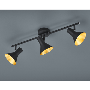 Trio Lighting stropna svjetiljka NINA SPOT 3 – crno-zlatna, 3× E14, 230 V