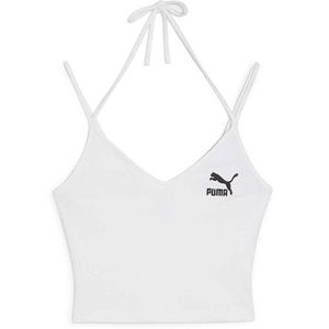 Puma Ženski kupaći gornji dio Classics Ribbed Crop, Bijela