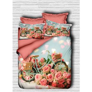 Set Posteljine 104 Rose Pink Blue za Bračni Krevet