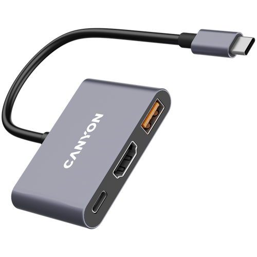 CANYON hub DS-4 3in1 USB-C Grey slika 3