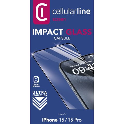 Cellularline zaštitno staklo Capsule za iPhone 15/15 Pro slika 3