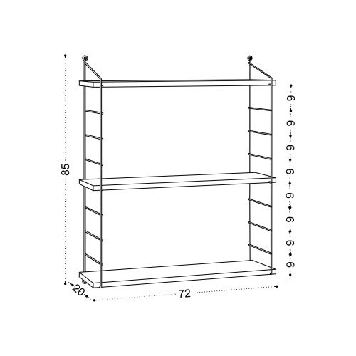 Armoni 3'lü - Carrara Marble Carrara Marble Wall Shelf slika 3