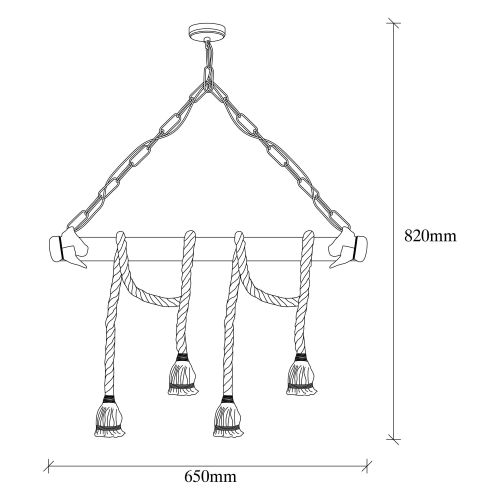 Erebos - 112-AV BlackWooden Chandelier slika 3