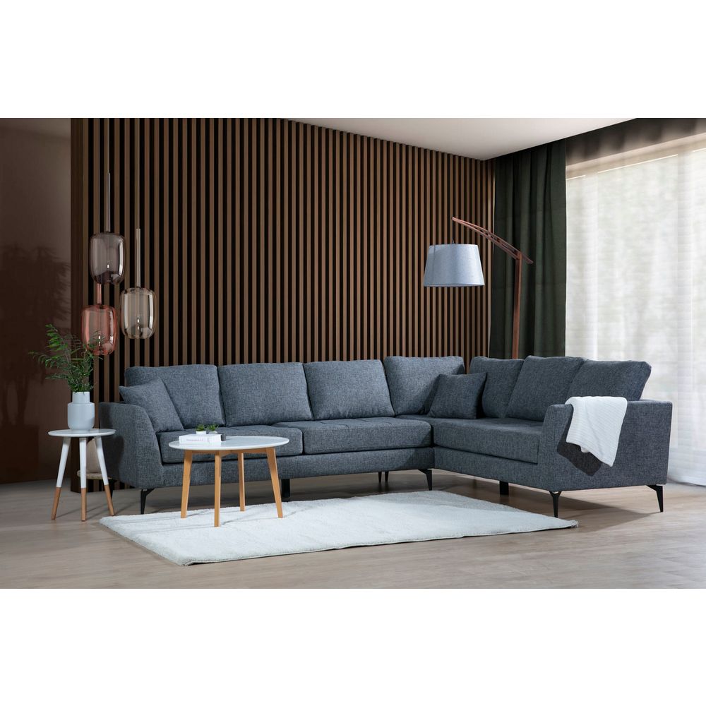Tempo Kutna Sofa Desna (L3+3) Tamno Siva slika 2