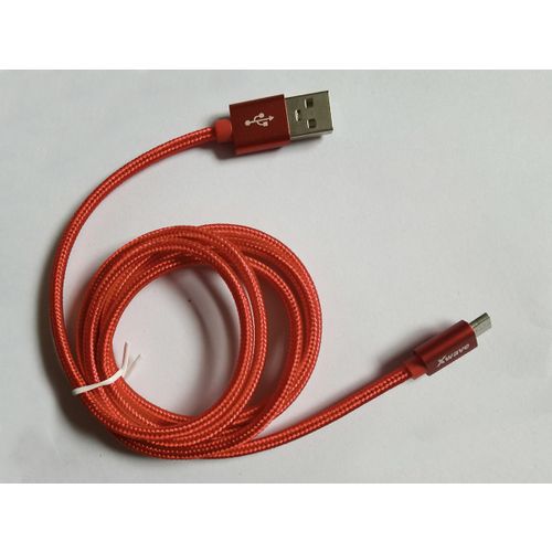 Xwave Kabl USB2.0 na Micro USB 2M,2A,aluminium,upleteni,crveni slika 3