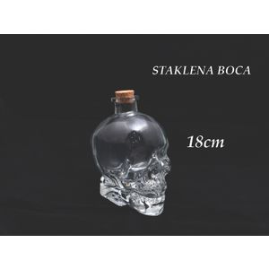 Staklena boca lobanja 18cm