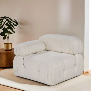 Bubble L1 - Bež Bijeli Sofa za Jednu Osobu