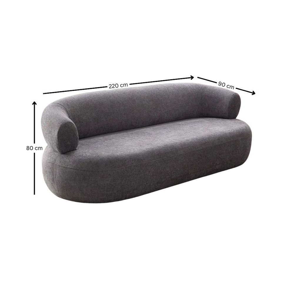 Sofa za tri osobe Roma - tamno siva slika 8