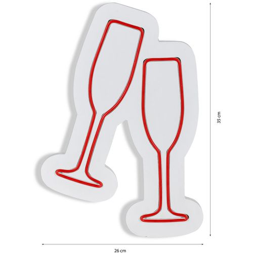 Wallity Ukrasna plastična LED rasvjeta, Champagne Glasses - Red slika 8