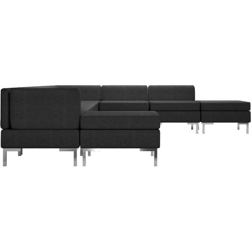 9-dijelni set sofa od tkanine crni slika 11