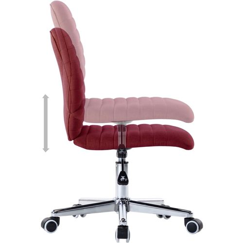 Okretna uredska stolica od tkanine crvena boja vina slika 4