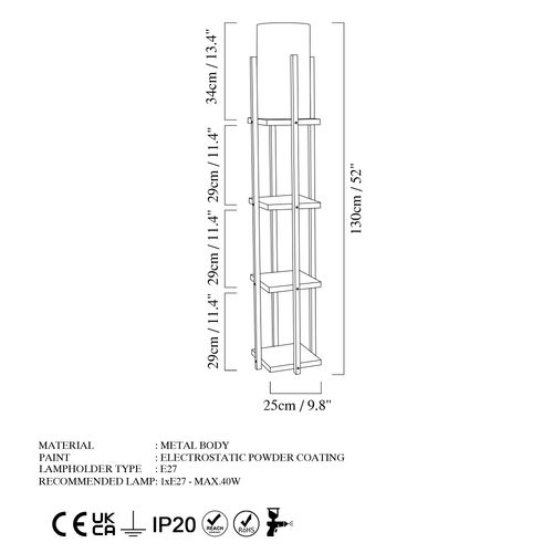 Shelf Lamp - 8119 Gold
White Floor Lamp slika 5