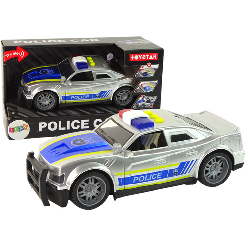 Policijski auto Charger 1:14 sa svjetlosnim i zvučnim efektima srebrni slika 1