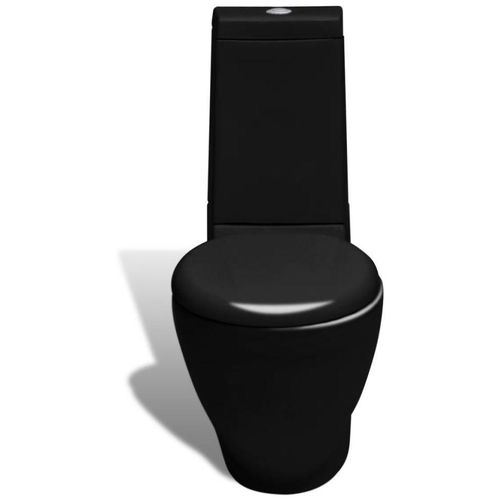 Keramička okrugla toaletna školjka s protokom vode crna slika 6