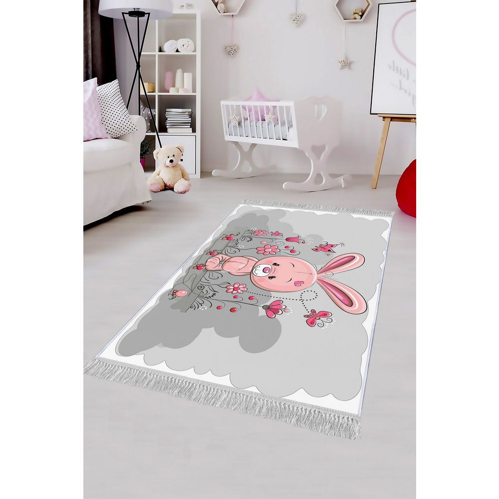 Tanki dječji tepih sa digitalnim printom Zec (80 x 120 cm) ELS555 slika 1
