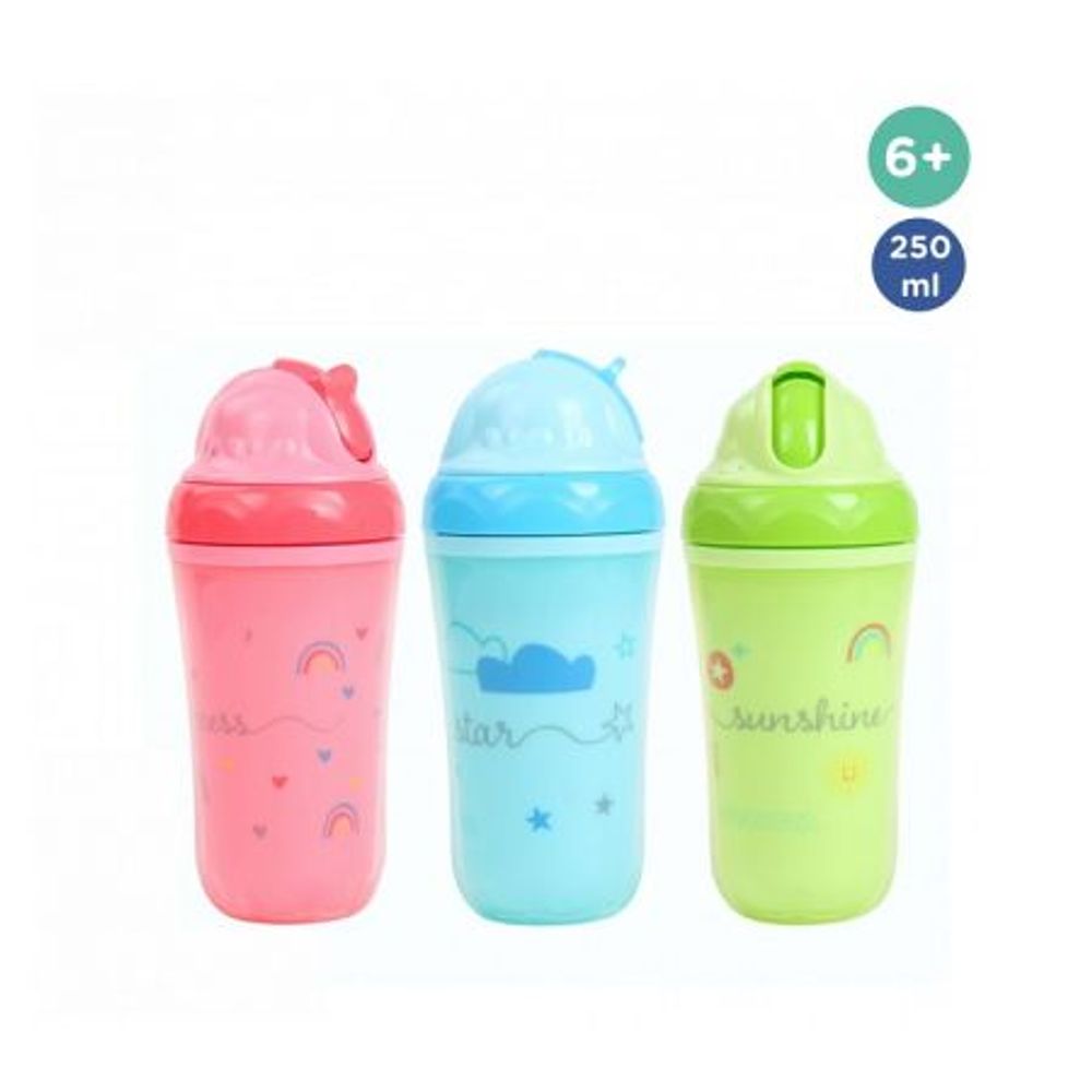 BABY NOVA Termo čaša sa slamkom 6m+ 250ml, Plava slika 2