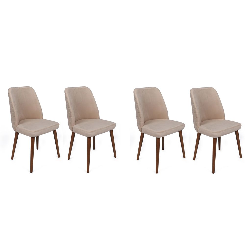 Tutku-346 V4 Set Stolica u Krem i Orahu (4 Komada) slika 1