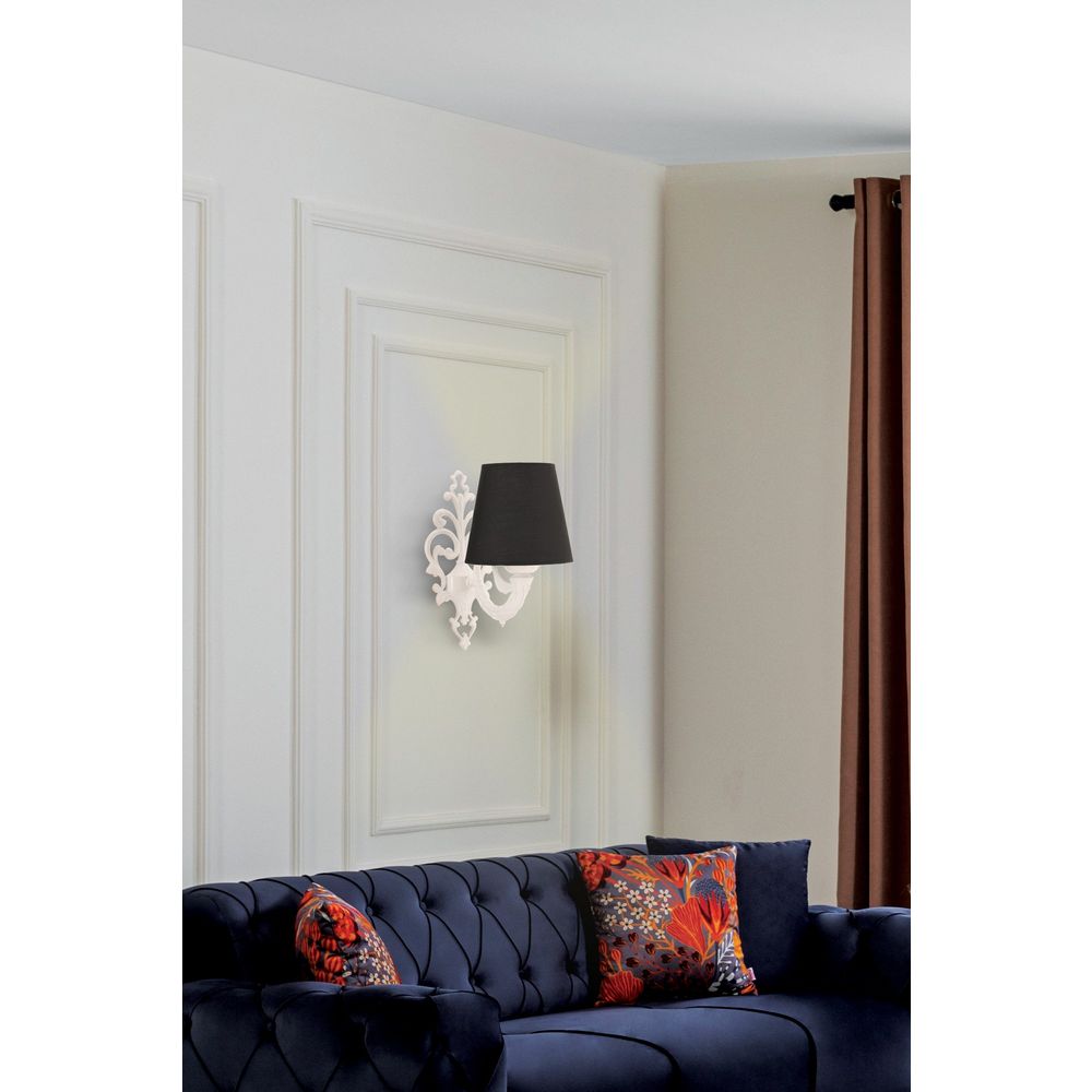 Lampa za zid Lily Coral - Crna, Bijela slika 1
