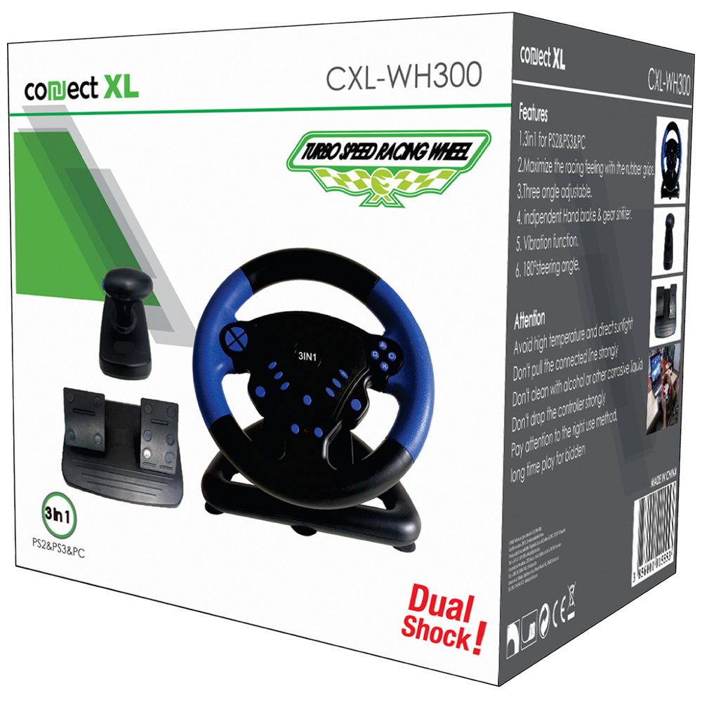 Connect XL Gaming volan 3u1, PS2/PS3/PC, vibracija, pedale - CXL-WH300 slika 2