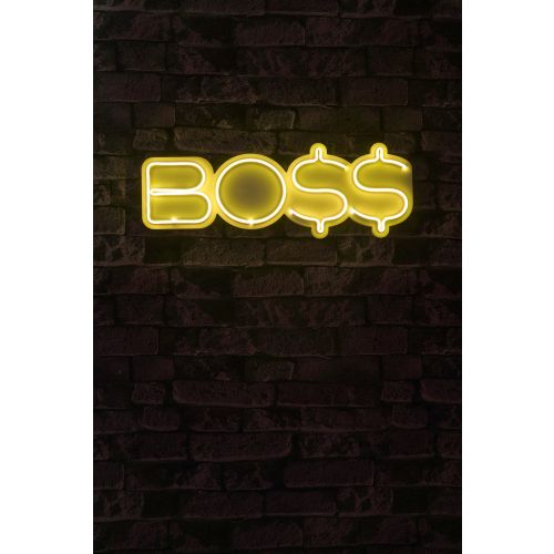 Wallity Ukrasna plastična LED rasvjeta, BOSS - Yellow slika 9