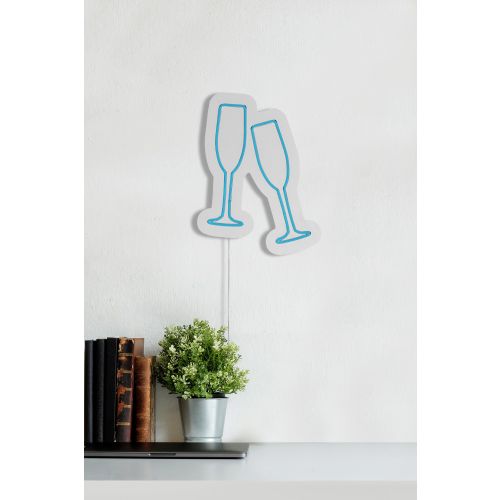 Wallity Ukrasna plastična LED rasvjeta, Champagne Glasses - Blue slika 14